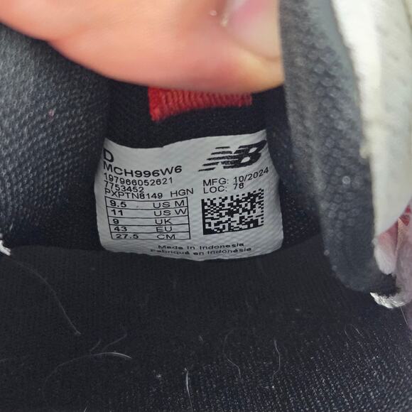 New Balance Mens 9.5D Fuel Cell 996v6 White Black Red Pickle Ball Tennis Shoe - Picture 12 of 12